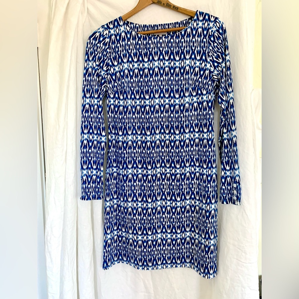 Ellie Kai Dress, Blue and White, EUC 6